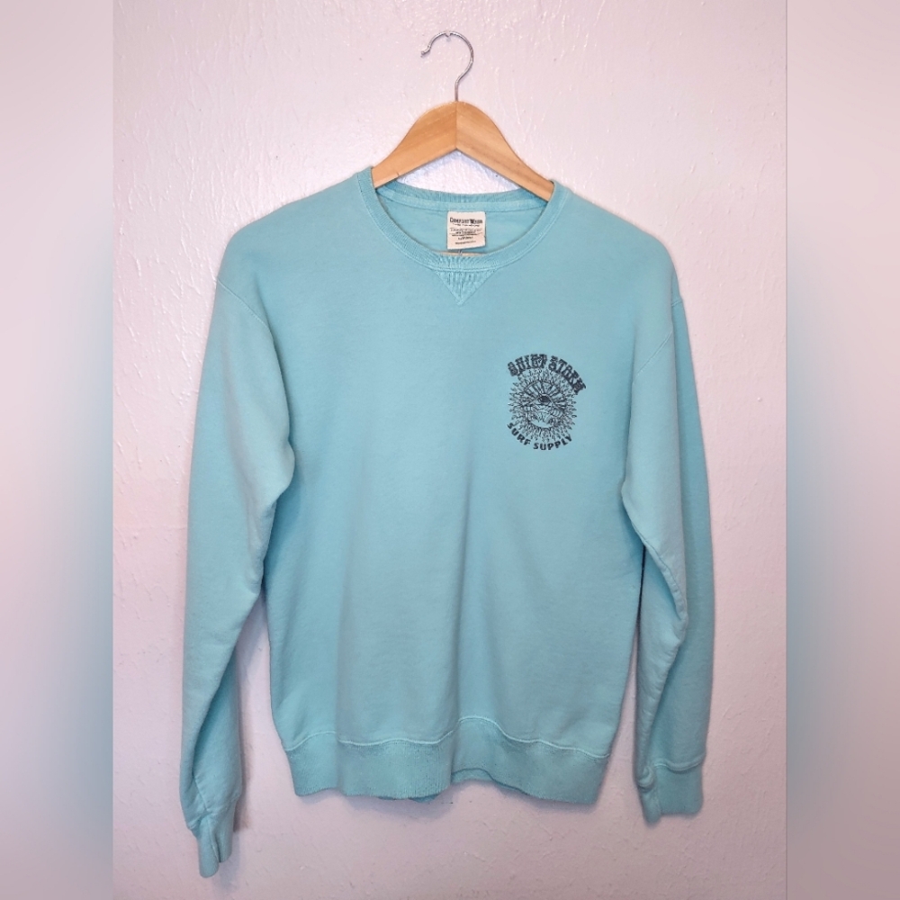 Quiet Storm Surf‎ Shop Sweatshirt Mens Size Small Blue/Green Key West Florida